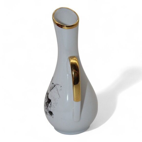 Vintage Ottlinger Ceramic Pitcher With Gold Accents & Liechtenstein Castle Artwo - Picture 4 of 5